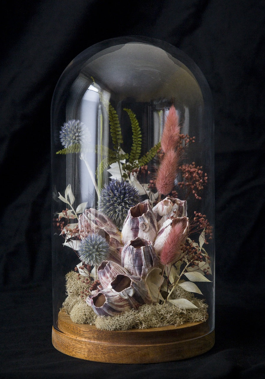 Naturals on Wood Large Floral Dome - SOLD OUT