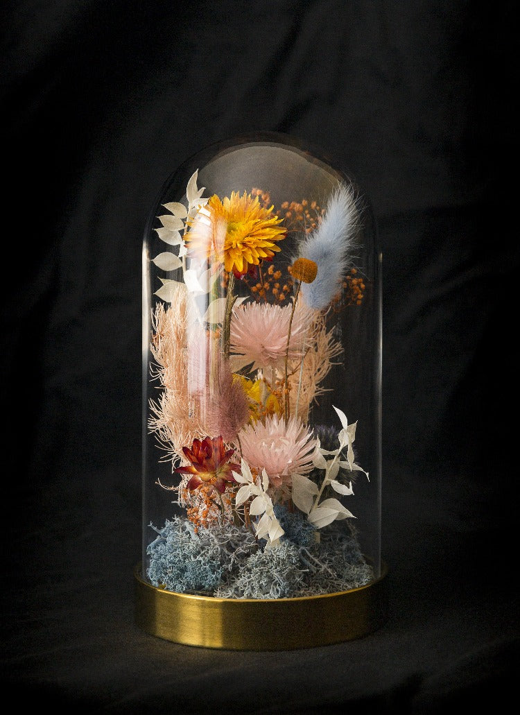 Lights & Brights on Gold Small Floral Dome