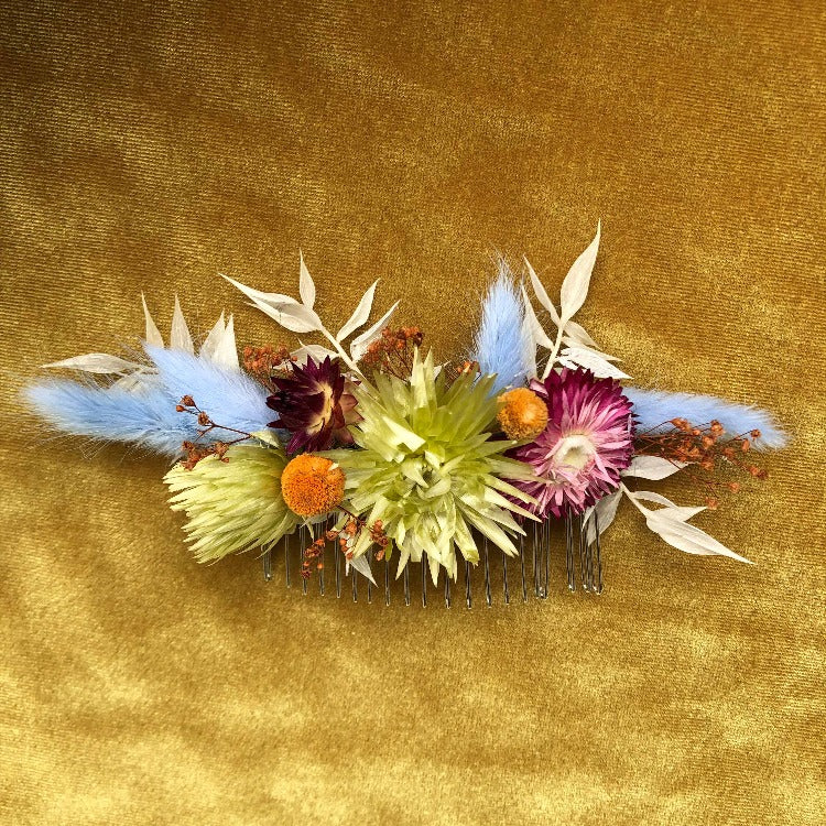 Multi-color Floral Hair Comb
