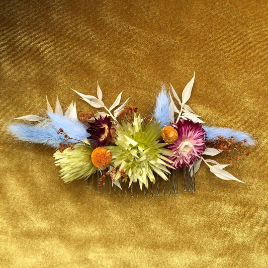 Multi-color Floral Hair Comb