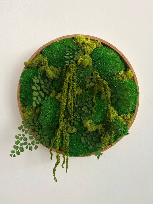 Light Wood Circle with Fern